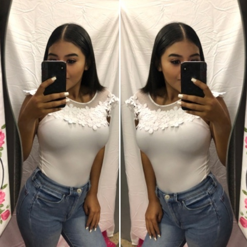 White Flower bodysuit